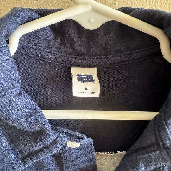 Janie and Jack Navy and Gray Polo Shirt - Picture 2 of 3